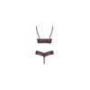 Body string en dentelle florale bicolore et résille 